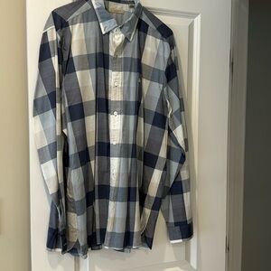 Burberry about Mens Blue Plaid Dress Shirt Size XL